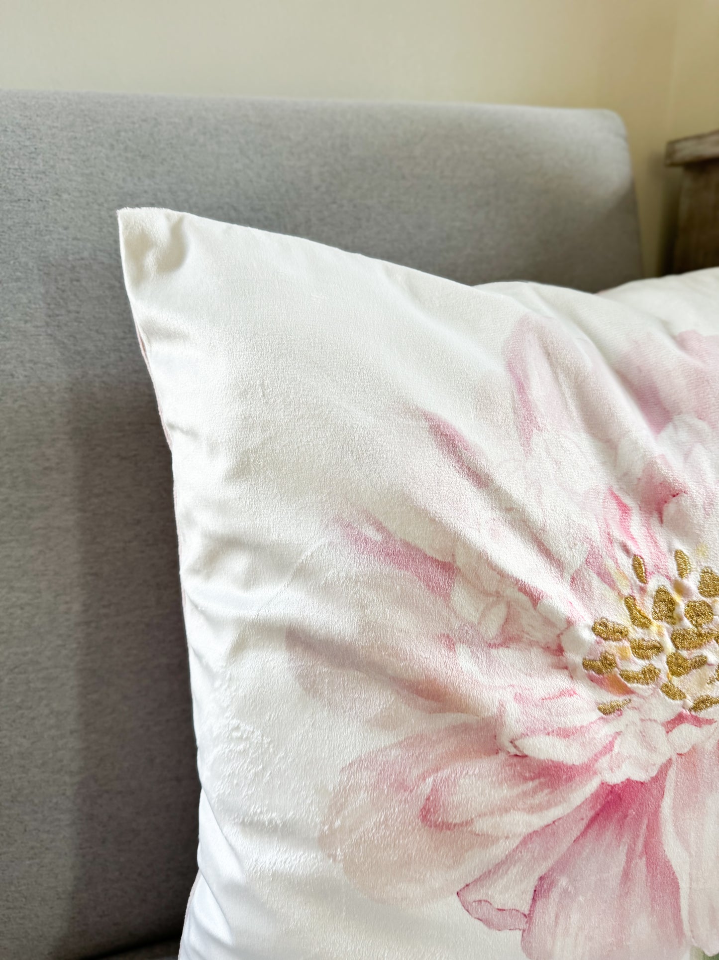 Pink Flower Pillow Cover