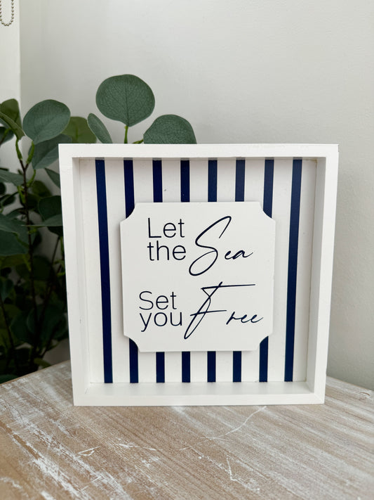 Let the Sea Block Tabletop Sign