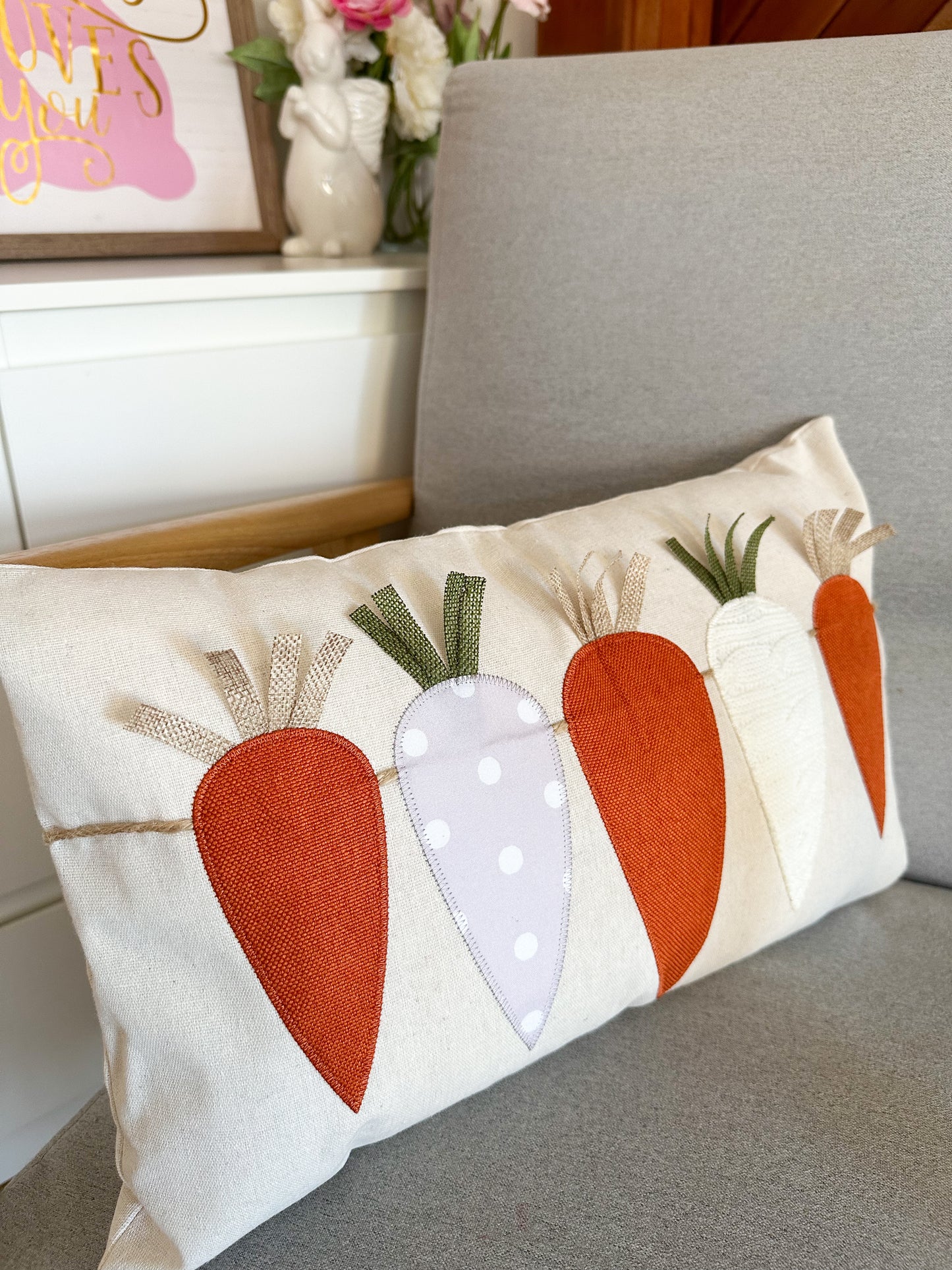Five Carrots Linen Cushion Cover